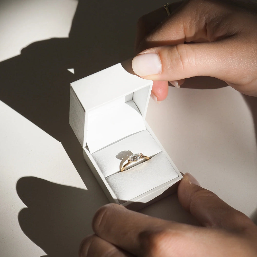 Bezel Set Marquise Cut Labgrown Engagement Ring