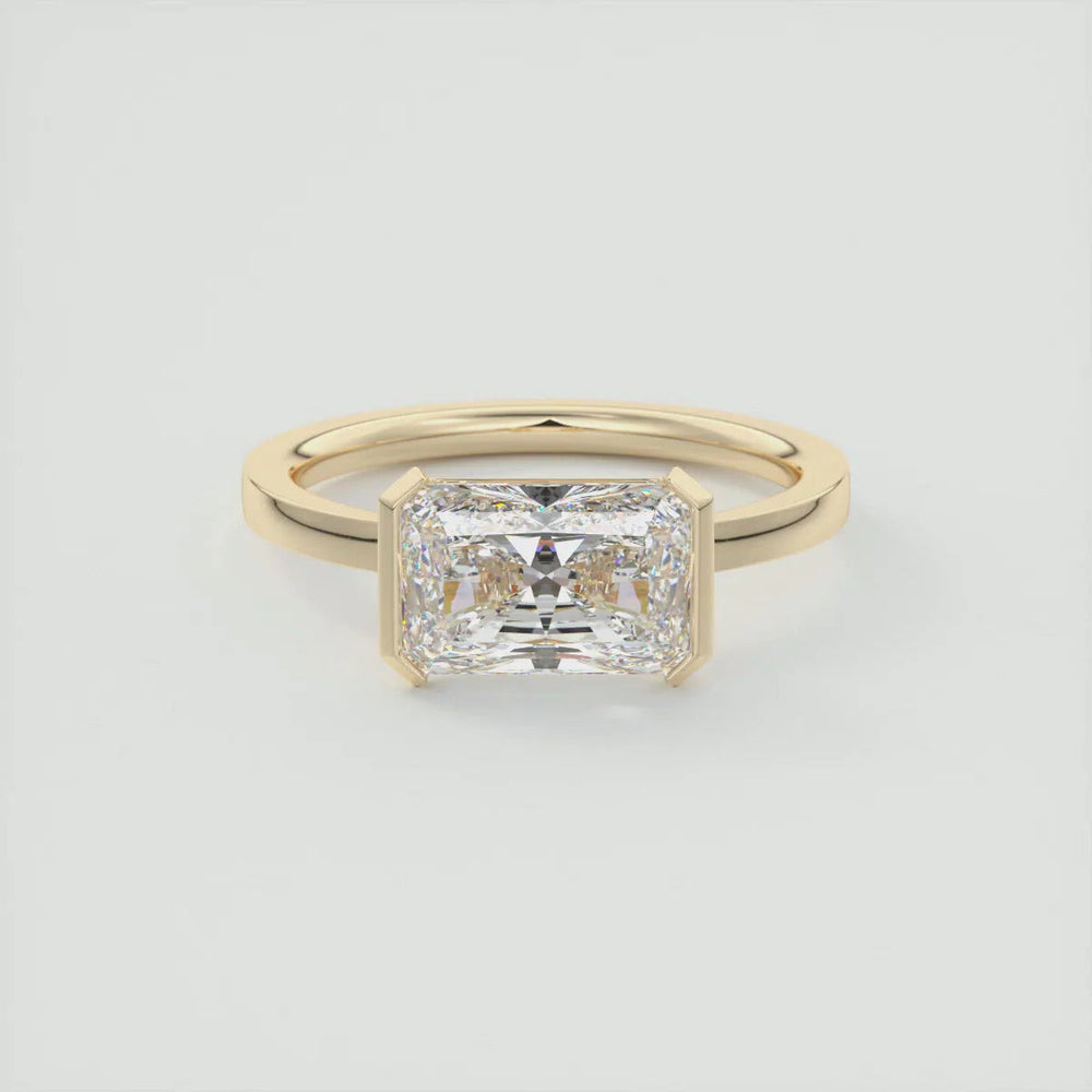Bezel Set Radiant Cut Labgrown Engagement Ring