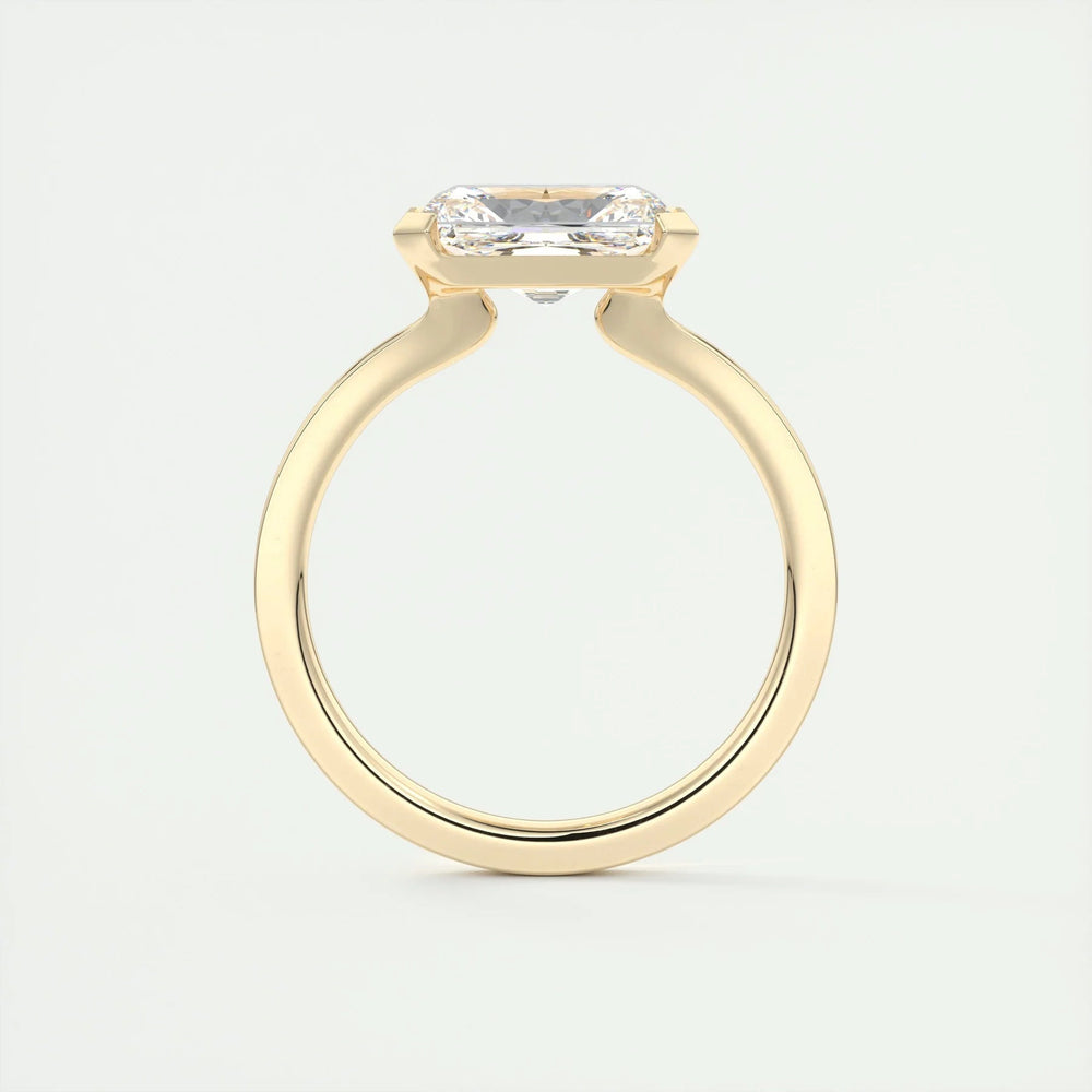 Bezel Set Radiant Cut Labgrown Engagement Ring
