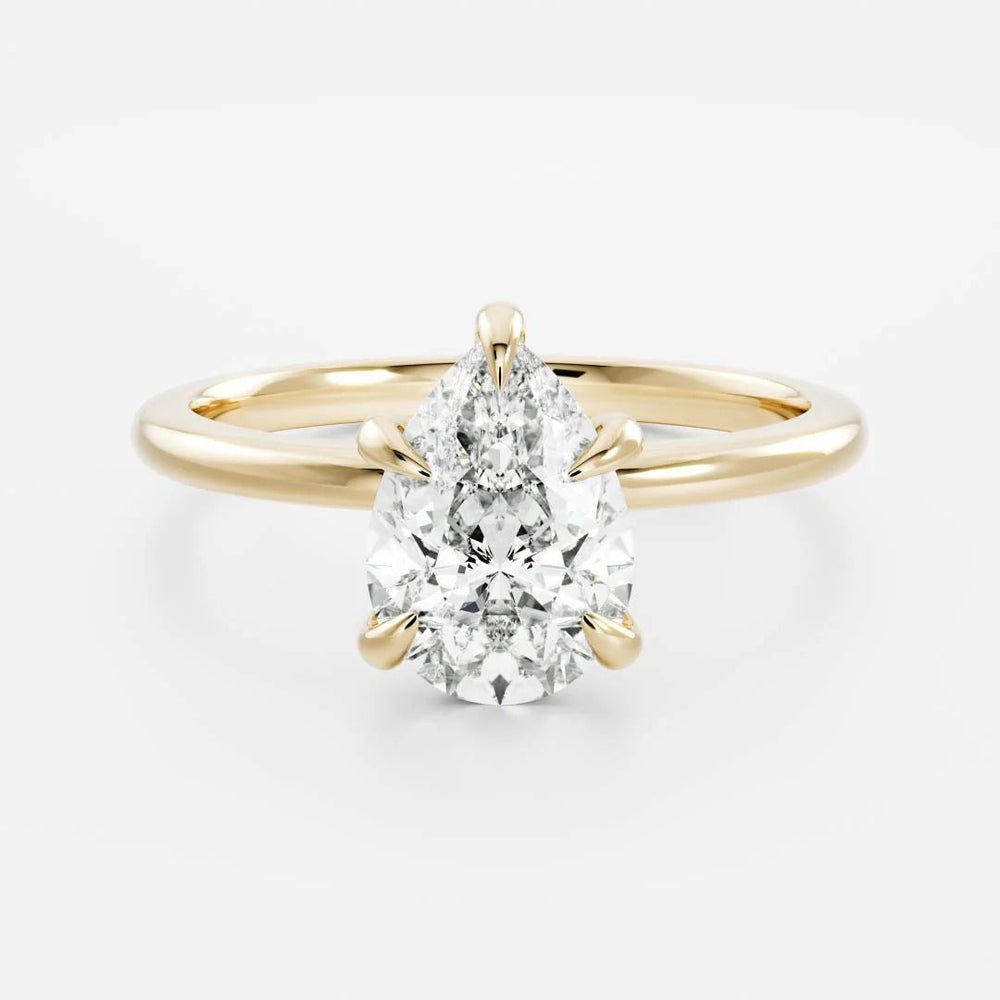 Elongated Pear Cut Labgrown Engagement Ring