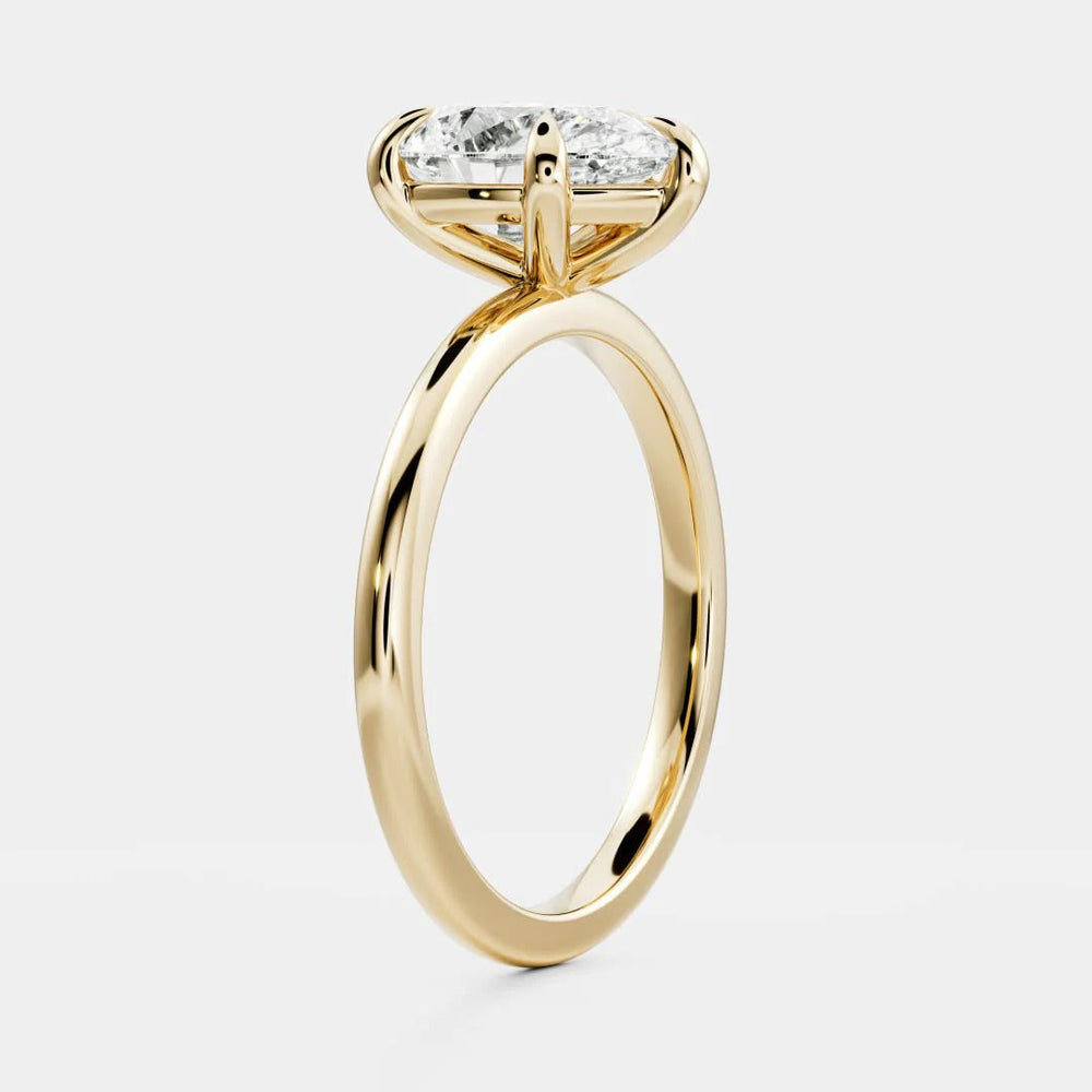 Elongated Pear Cut Labgrown Engagement Ring