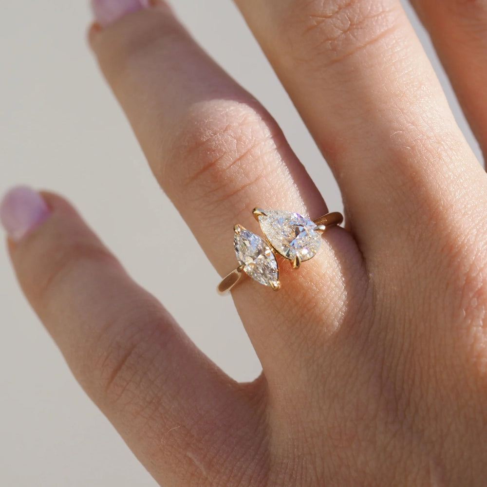 Toi Et Moi Pear & Marquise Cut Labgrown Engagement Ring