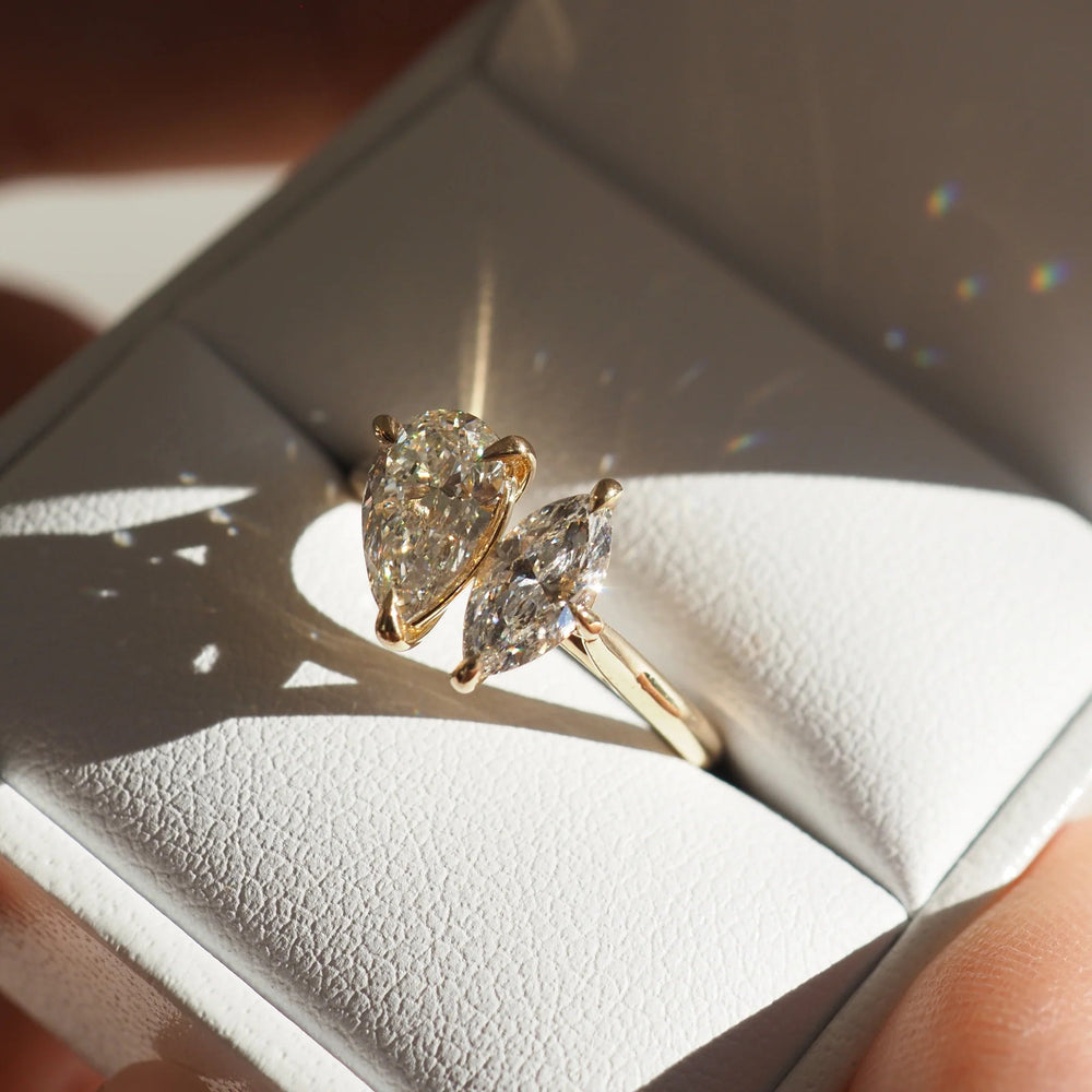 Toi Et Moi Pear & Marquise Cut Labgrown Engagement Ring