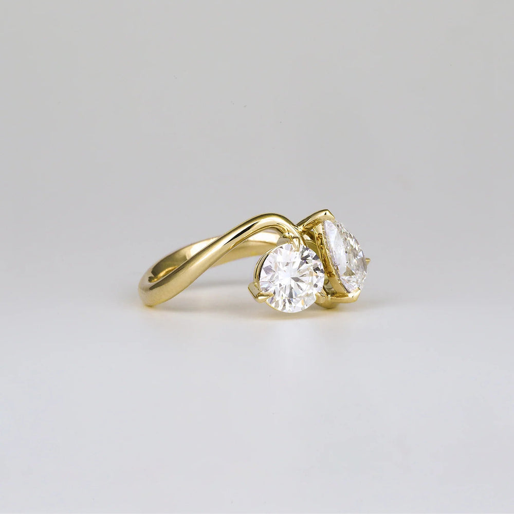 Toi Et Moi Pear & Round Cut Labgrown Engagement Ring
