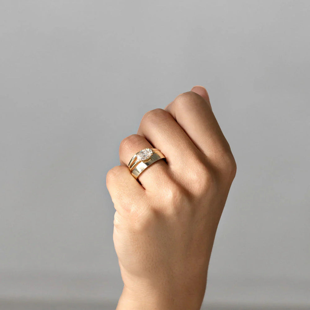 East West Oval Cut Labgrown Engagement Ring