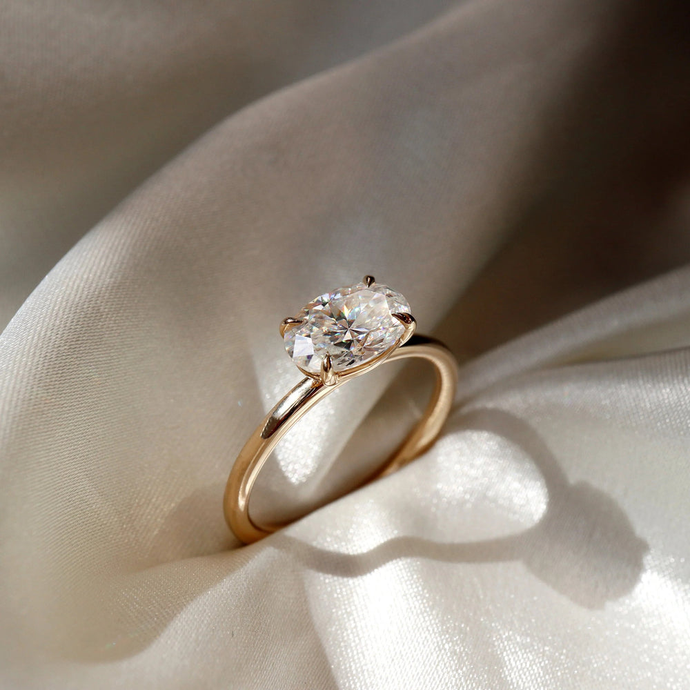 East West Oval Cut Labgrown Engagement Ring