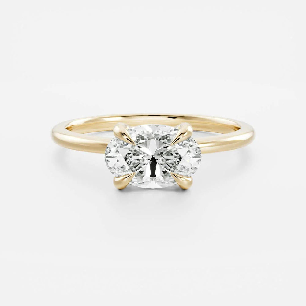 East West Oval Cut Labgrown Engagement Ring