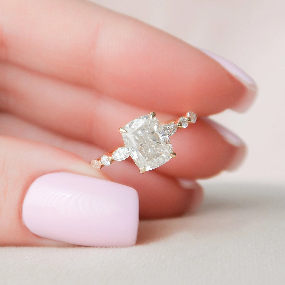 Cushion Cut Labgrown Engagement Ring