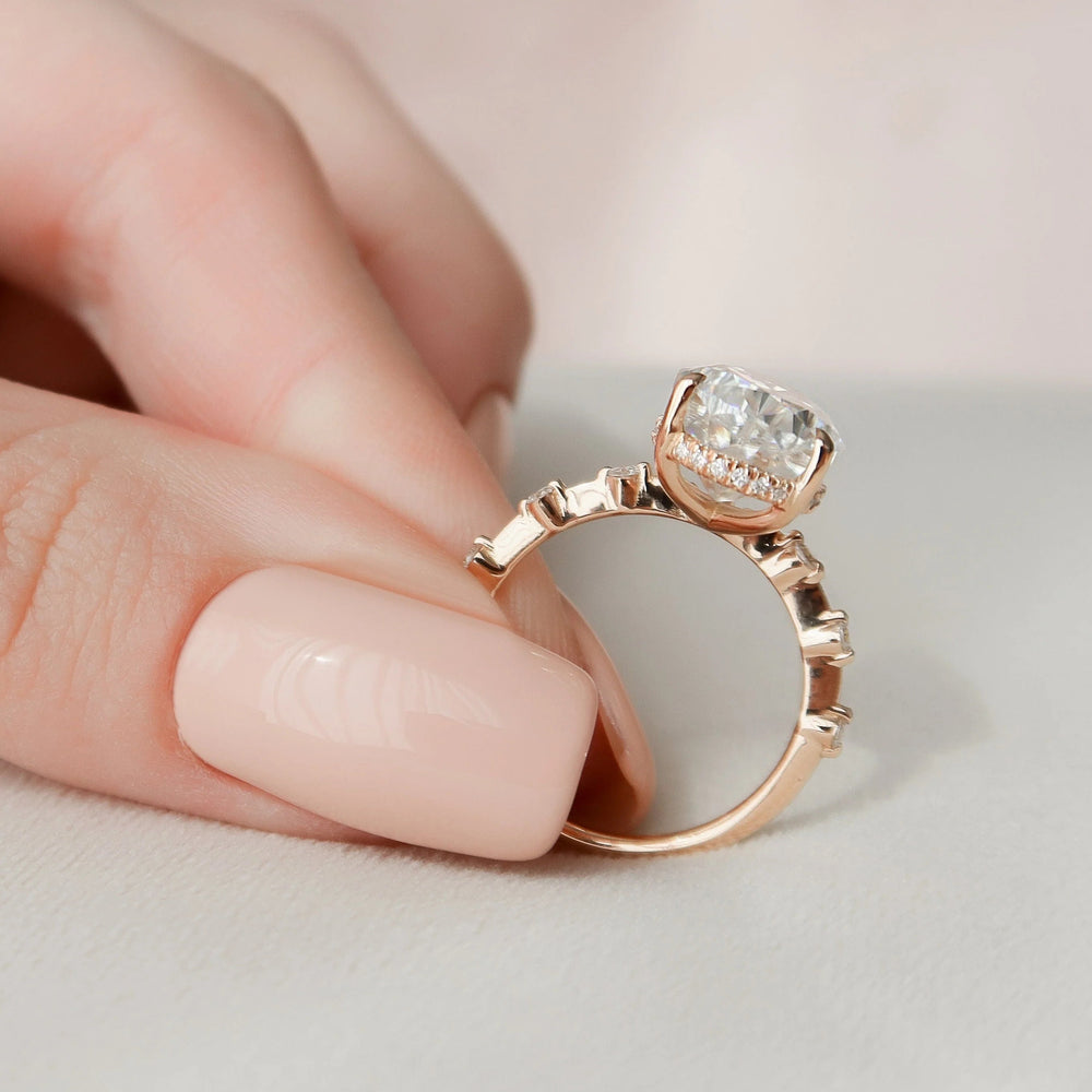 Elongated Pear Cut Labgrown Engagement Ring