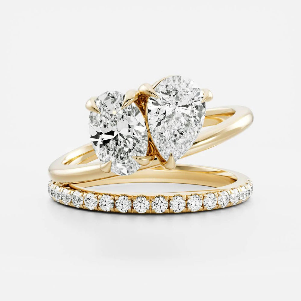 Toi Et Moi Double Band Pear & Oval Cut Labgrown Engagement Ring