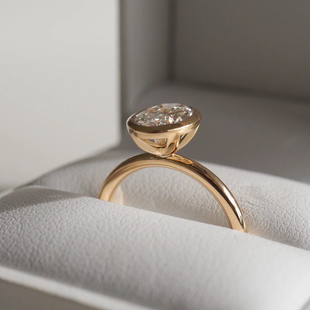 Bezel Set Oval Cut Labgrown Engagement Ring