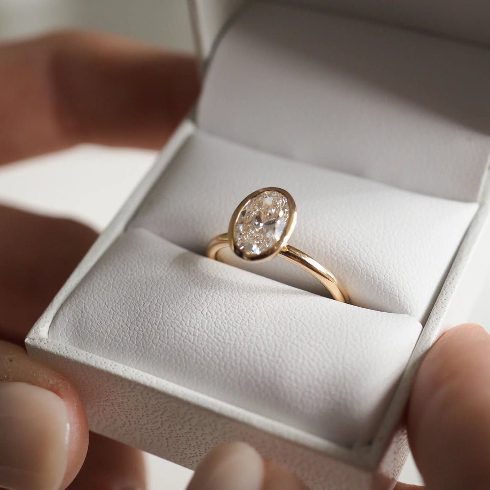 Bezel Set Oval Cut Labgrown Engagement Ring