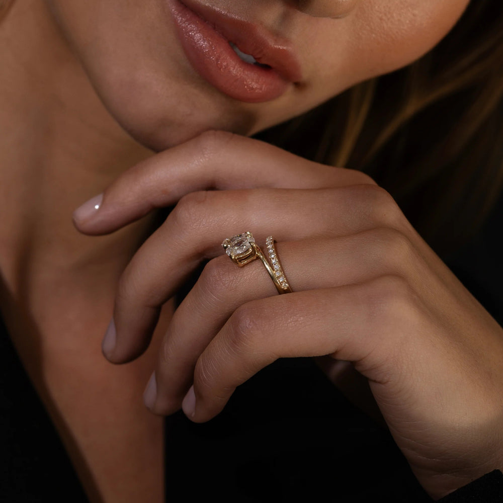 Toi Et Moi Double Band Pear & Oval Cut Labgrown Engagement Ring