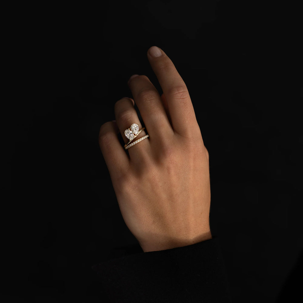 Toi Et Moi Double Band Pear & Oval Cut Labgrown Engagement Ring