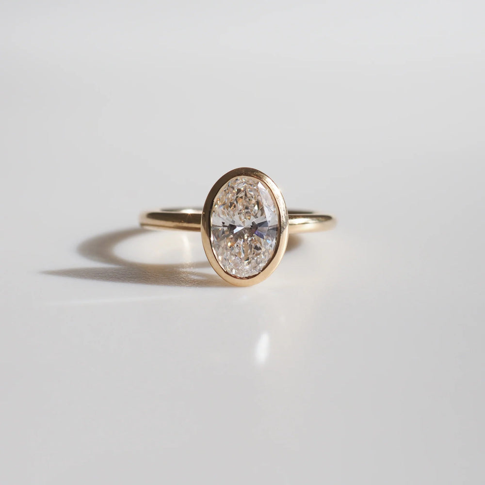 Bezel Set Oval Cut Labgrown Engagement Ring
