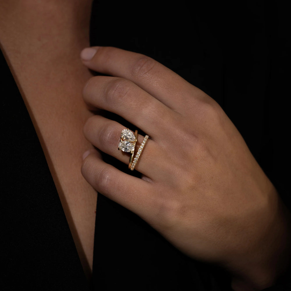 Toi Et Moi Double Band Pear & Oval Cut Labgrown Engagement Ring