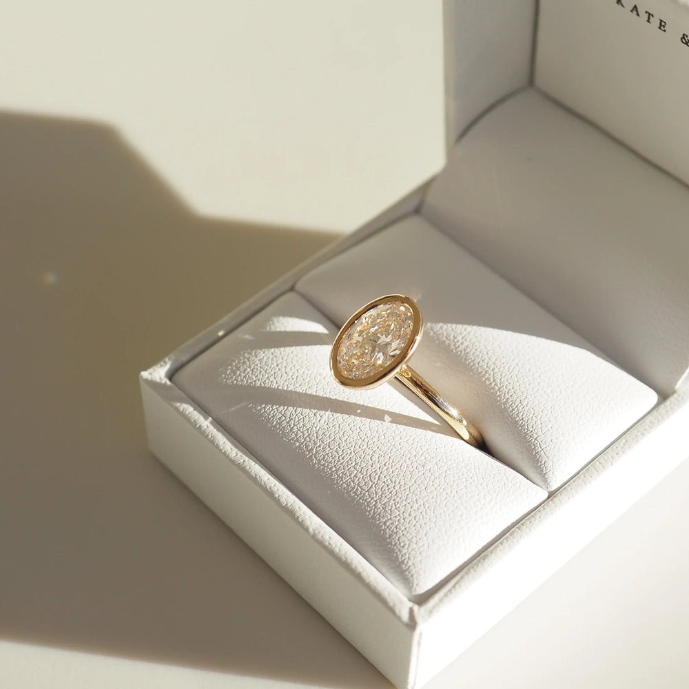 Bezel Set Oval Cut Labgrown Engagement Ring