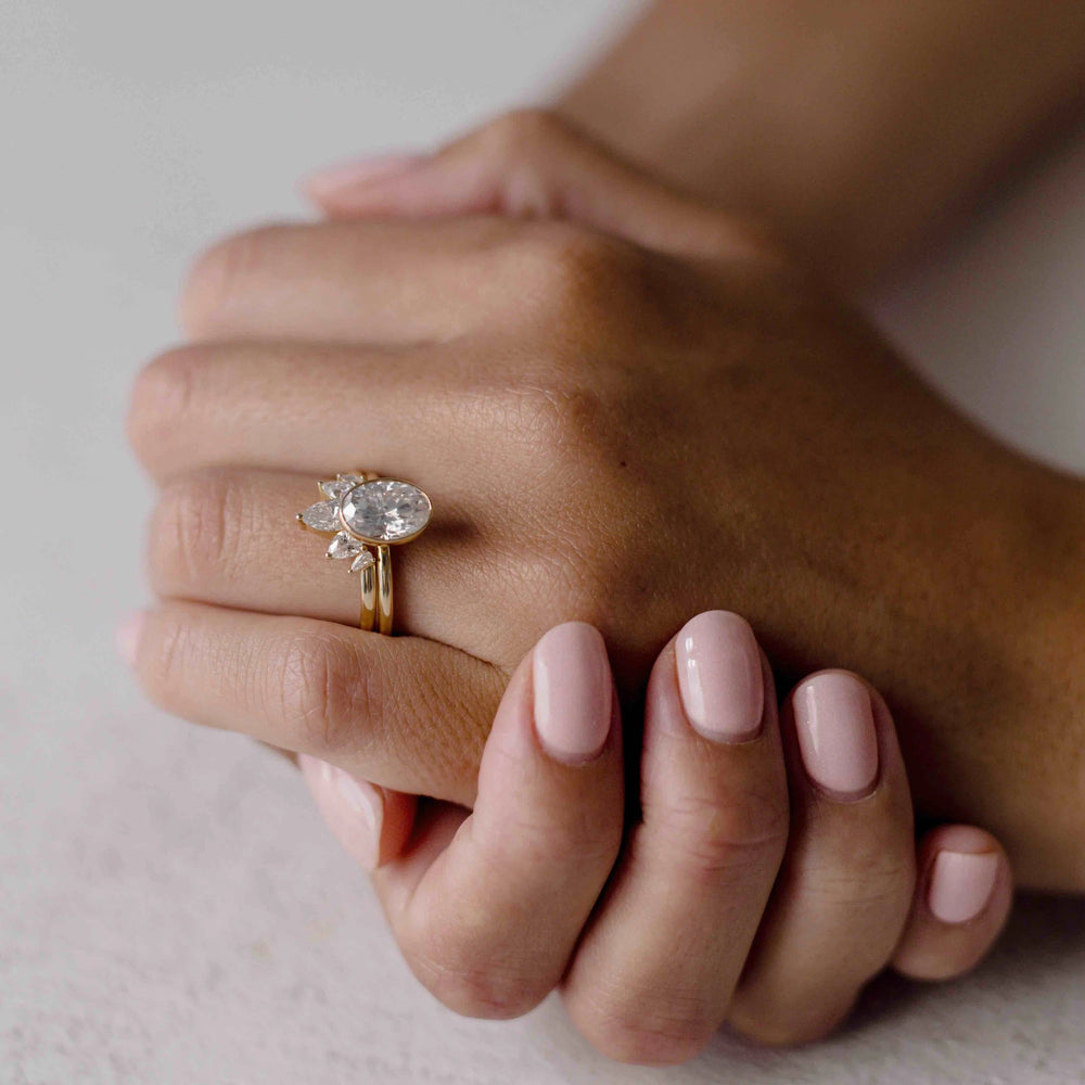 Bezel Set Oval Cut Labgrown Engagement Ring