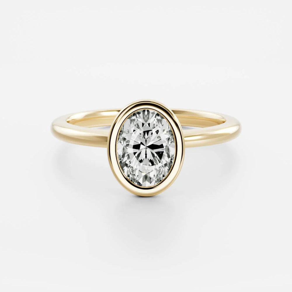 Bezel Set Oval Cut Labgrown Engagement Ring