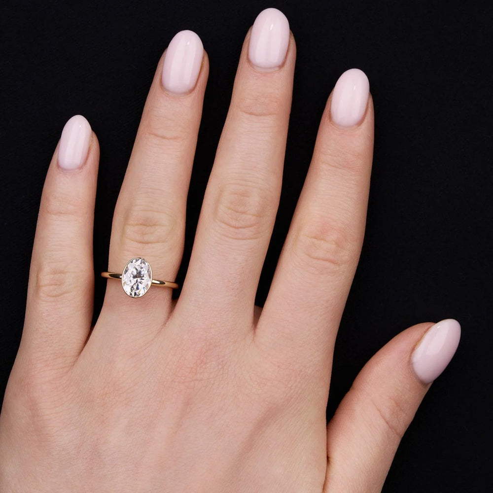 Bezel Set Oval Cut Labgrown Engagement Ring