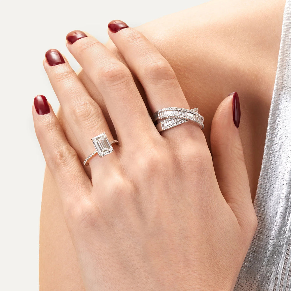Emerald Cut Labgrown Engagement Ring