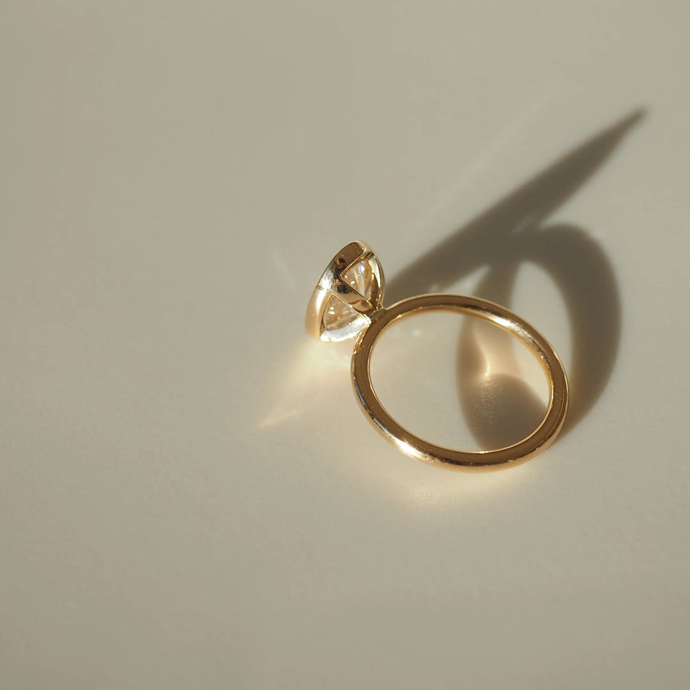 Bezel Set Oval Cut Labgrown Engagement Ring