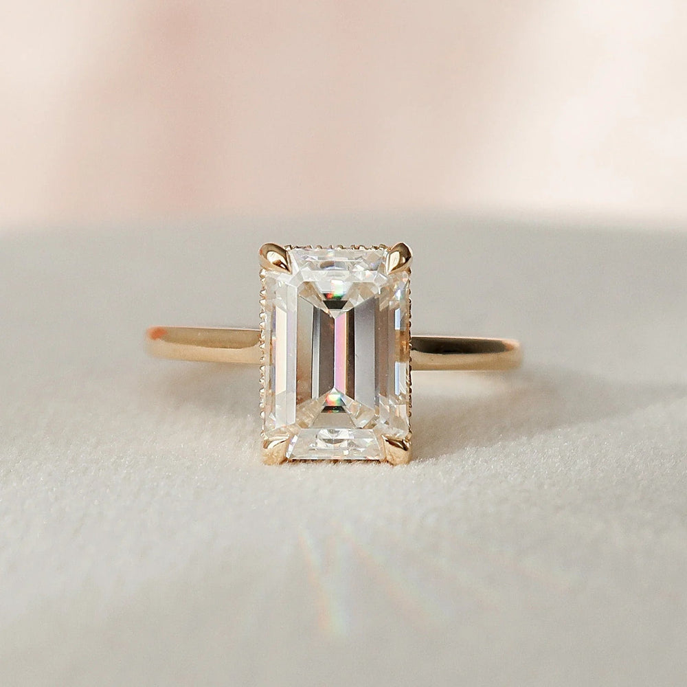 Emerald Cut Labgrown Engagement Ring