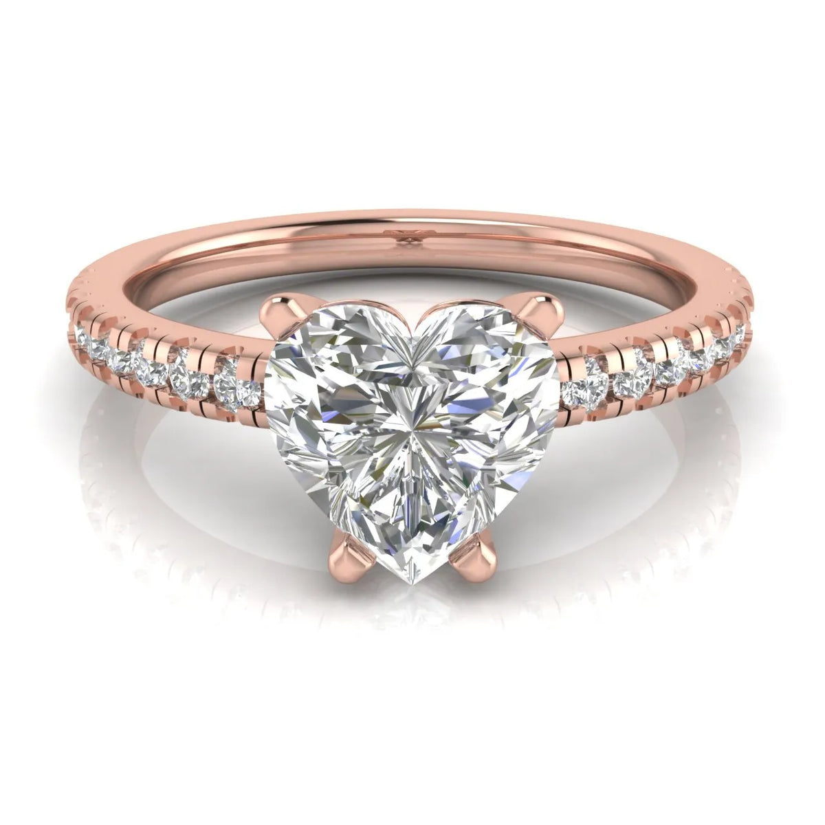 Delicate Pavé Accent Solitaire Ring