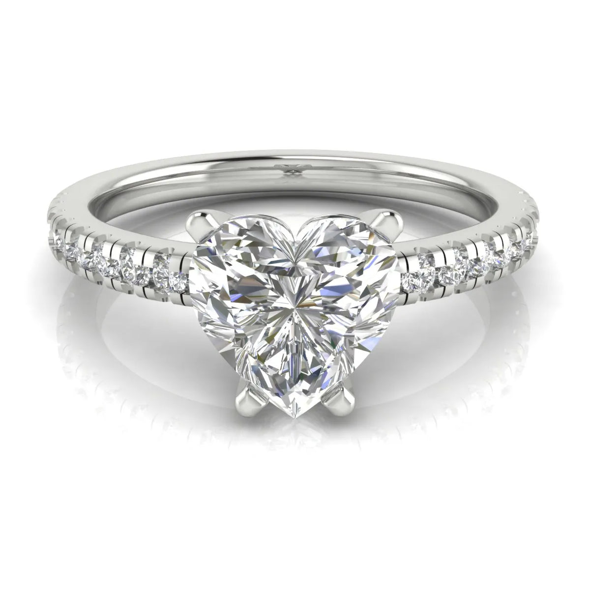 Delicate Pavé Accent Solitaire Ring