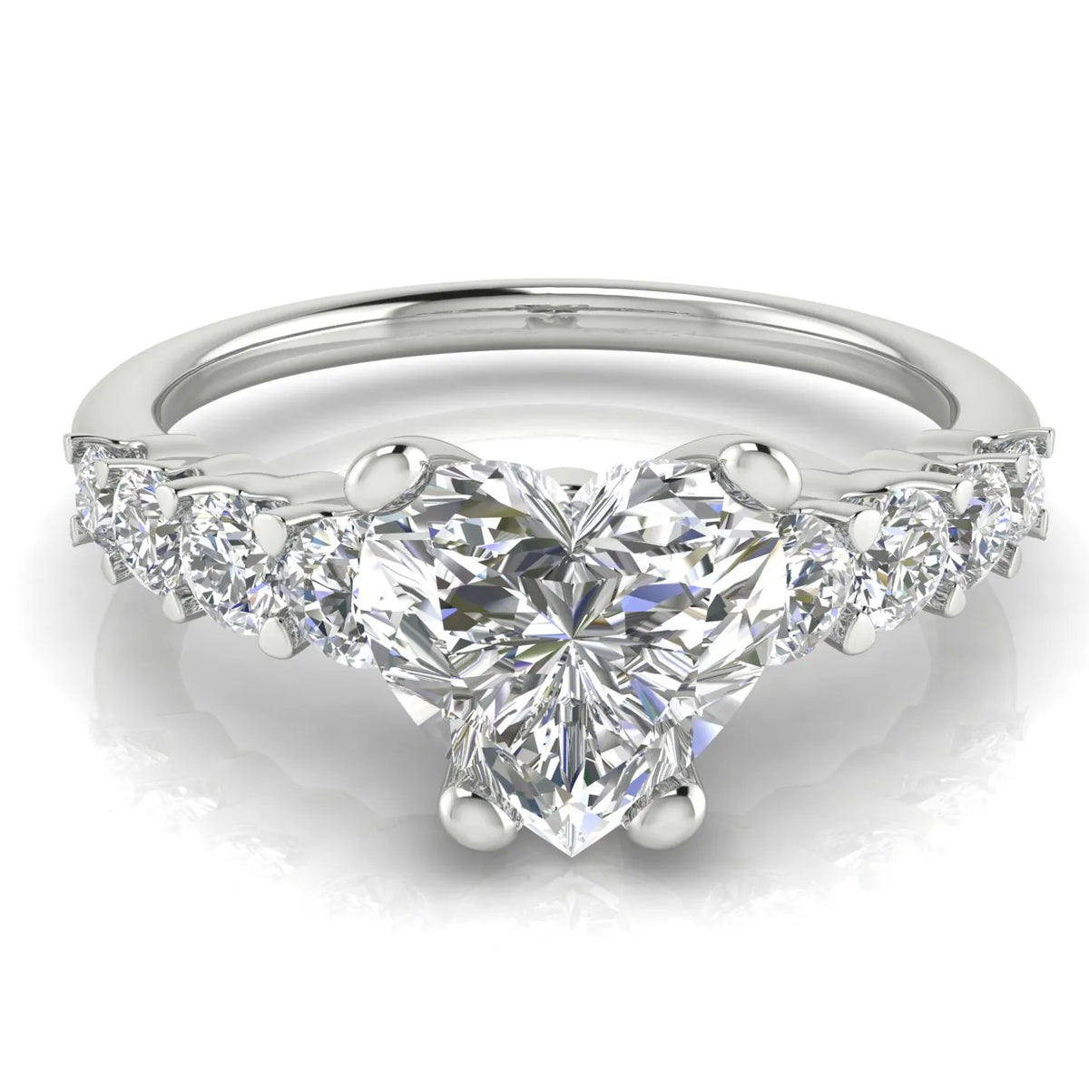 Elegant Solitaire Ring with Accent Stones