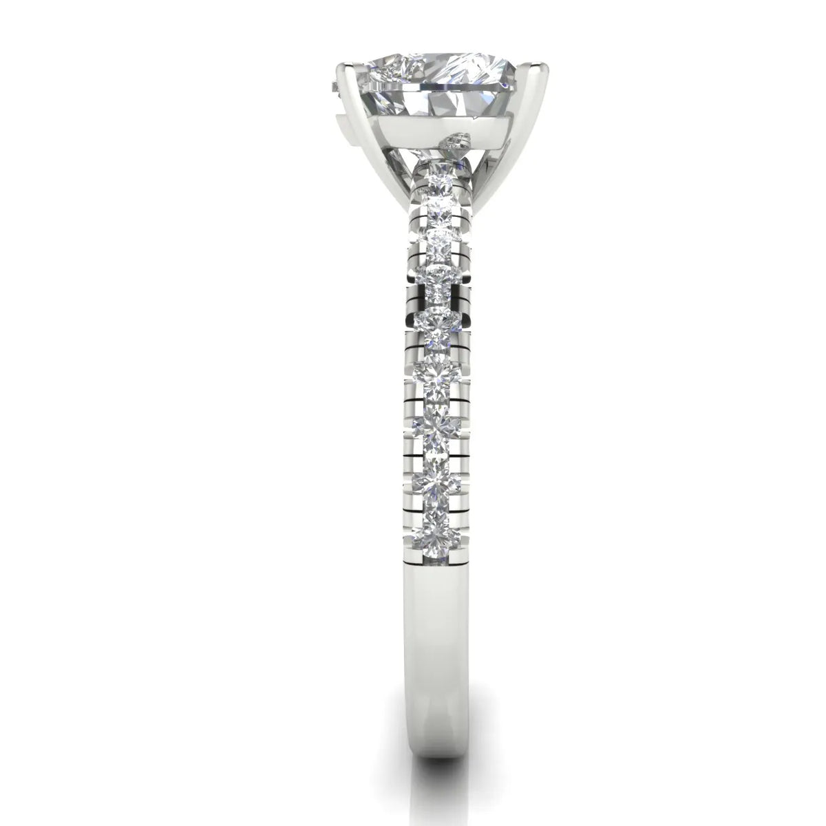 Delicate Pavé Accent Solitaire Ring