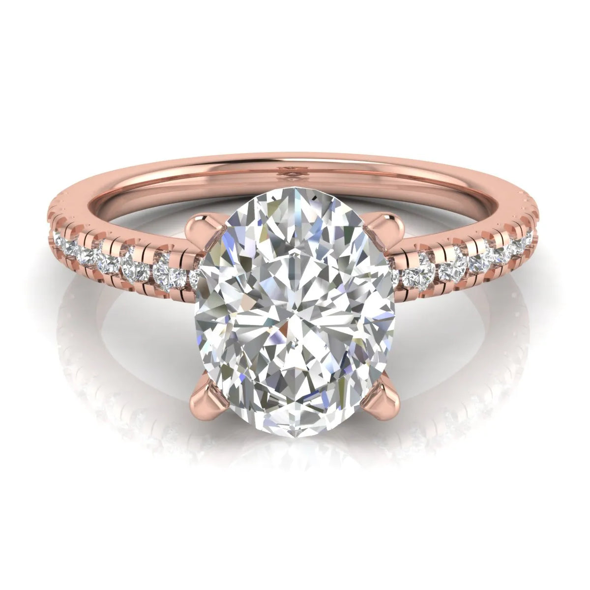 Delicate Pavé Accent Solitaire Ring