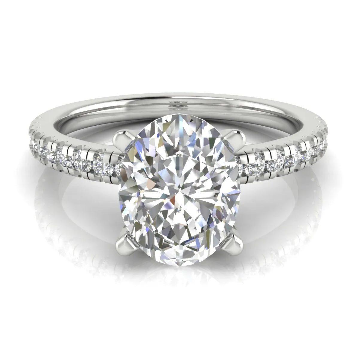 Delicate Pavé Accent Solitaire Ring