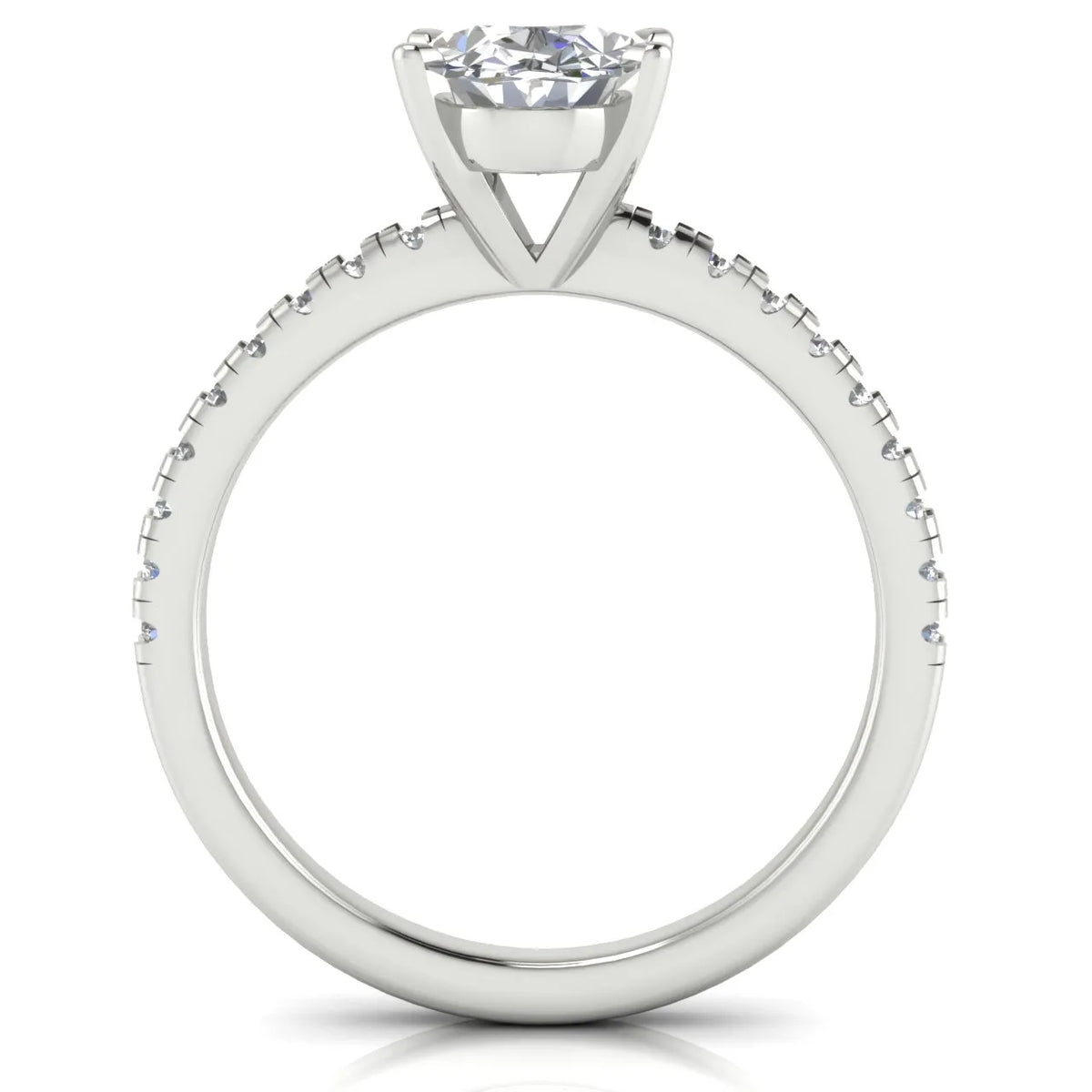 Delicate Pavé Accent Solitaire Ring