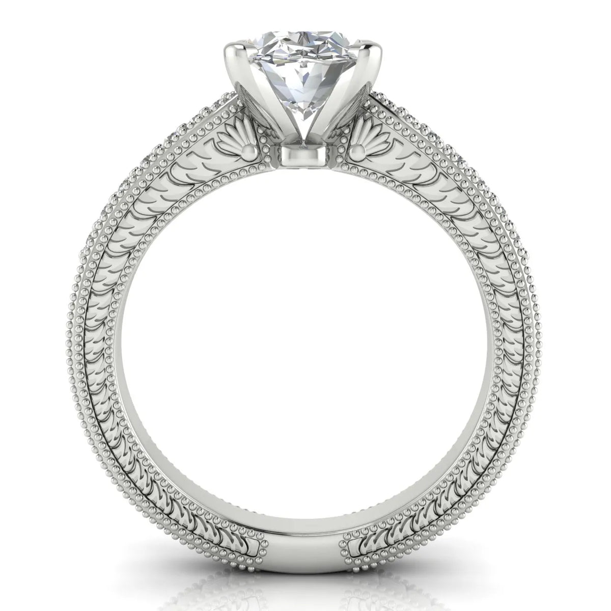Vintage-Inspired Solitaire Ring with Accent Stones