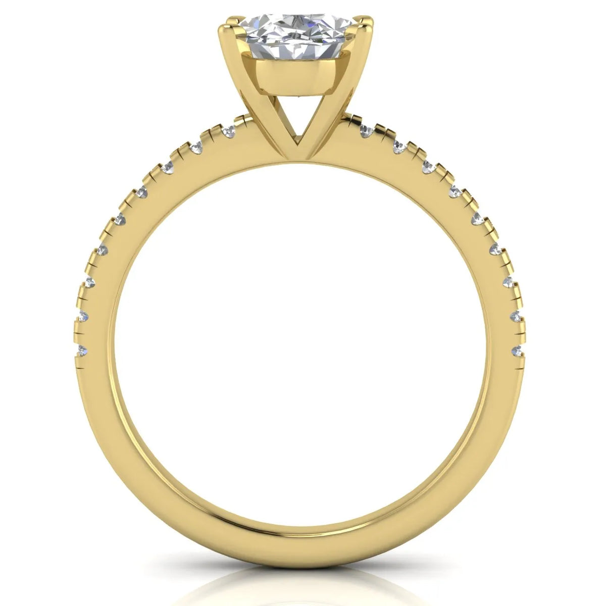 Delicate Pavé Accent Solitaire Ring