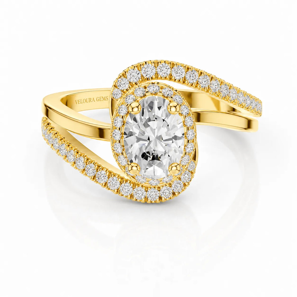 Oval Radiance Twist Engagement Ring