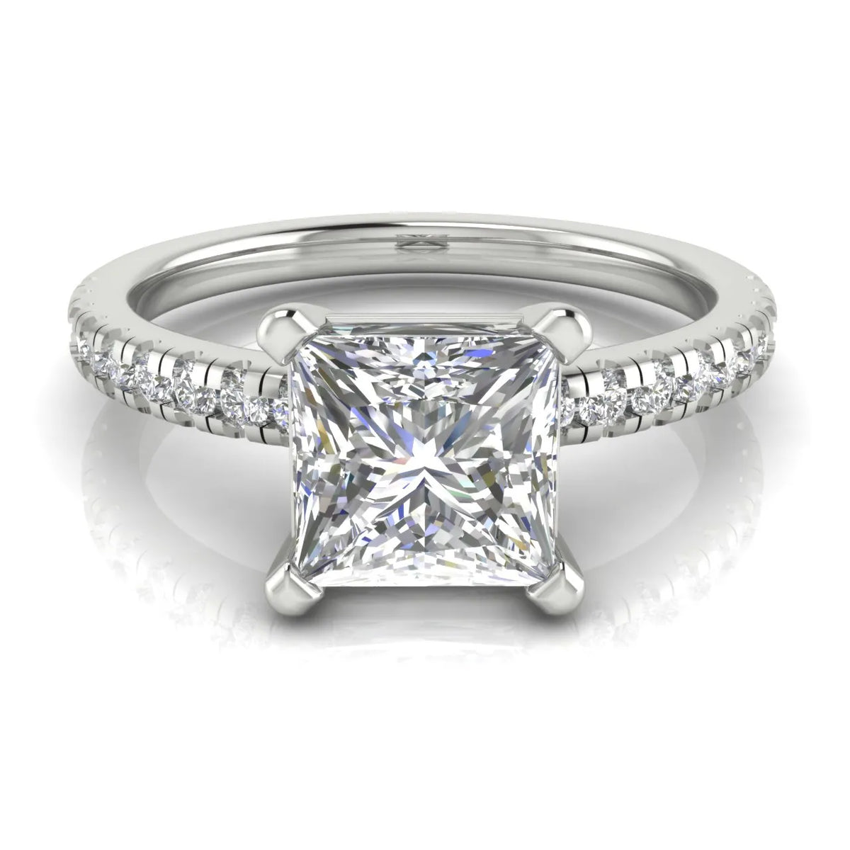 Delicate Pavé Accent Solitaire Ring