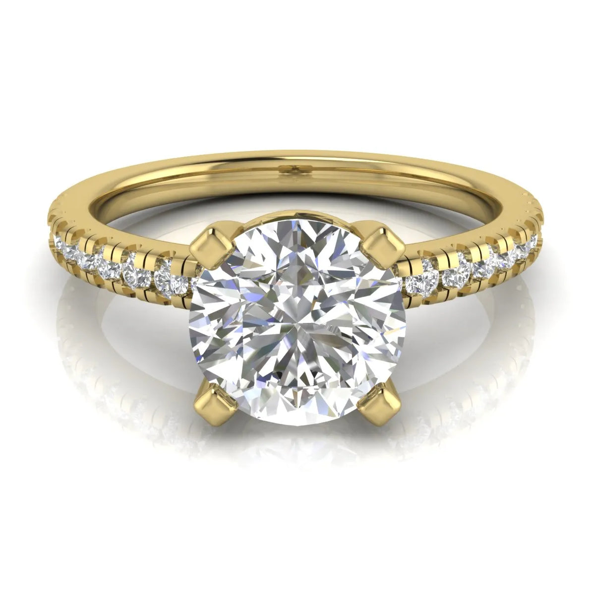 Delicate Pavé Accent Solitaire Ring