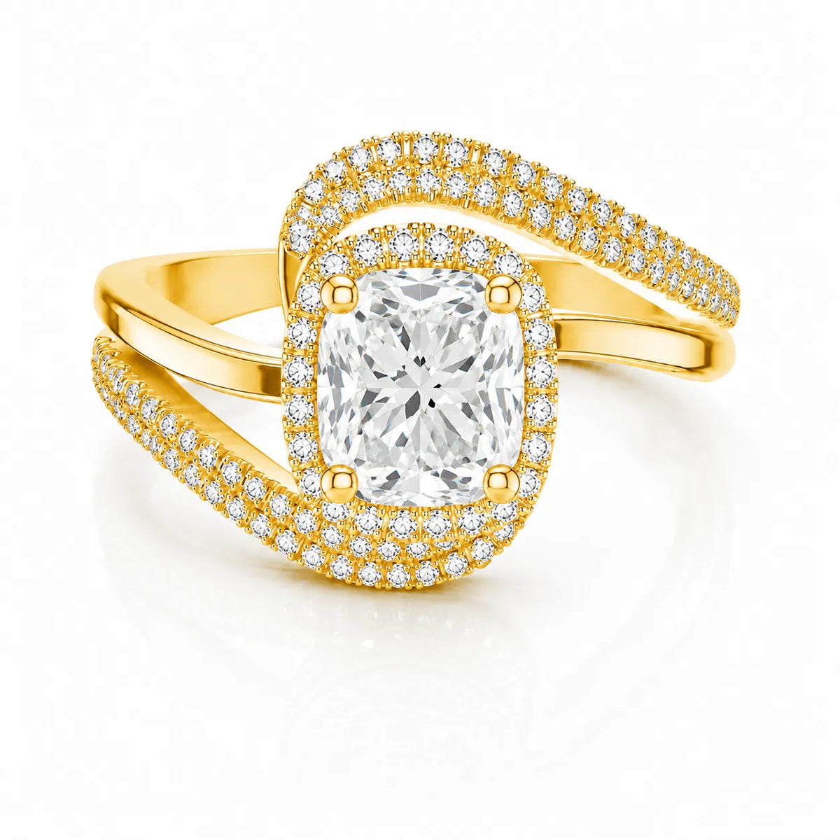 Oval Radiance Twist Engagement Ring