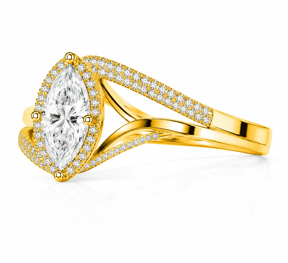 Oval Radiance Twist Engagement Ring