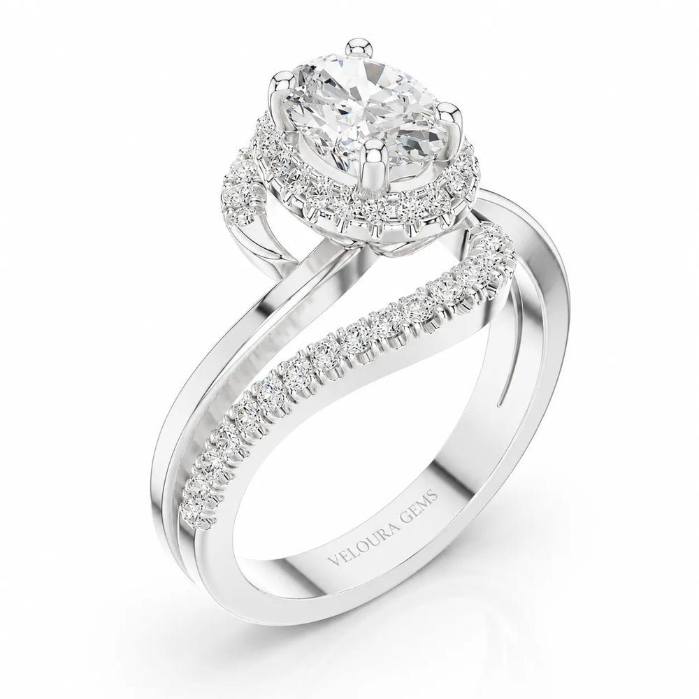 Oval Radiance Twist Engagement Ring