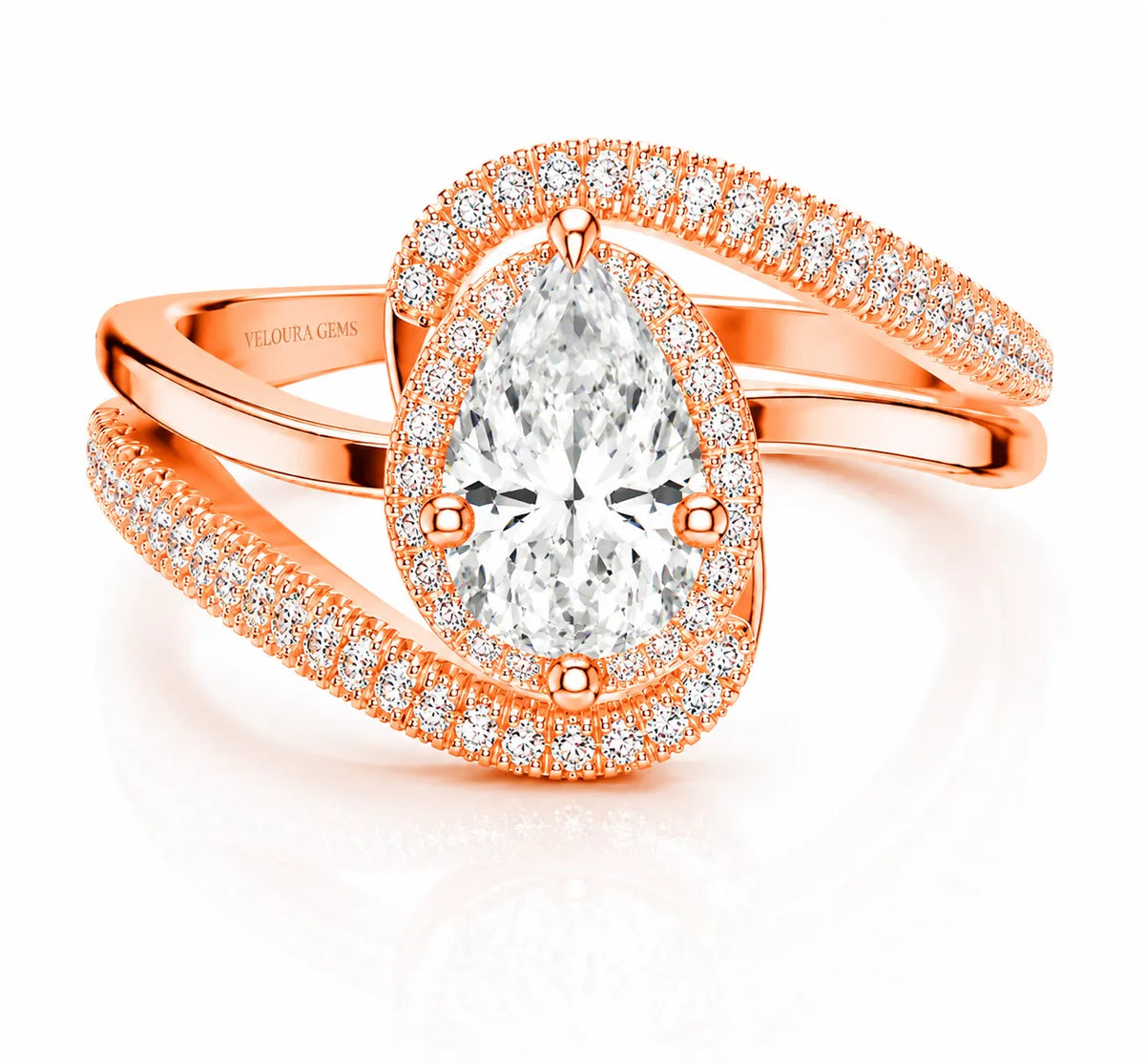 Oval Radiance Twist Engagement Ring