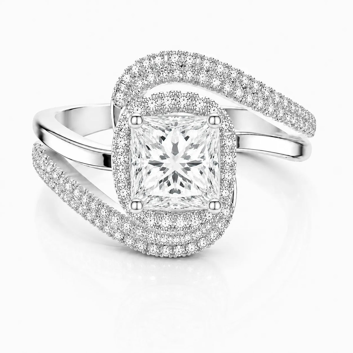 Oval Radiance Twist Engagement Ring