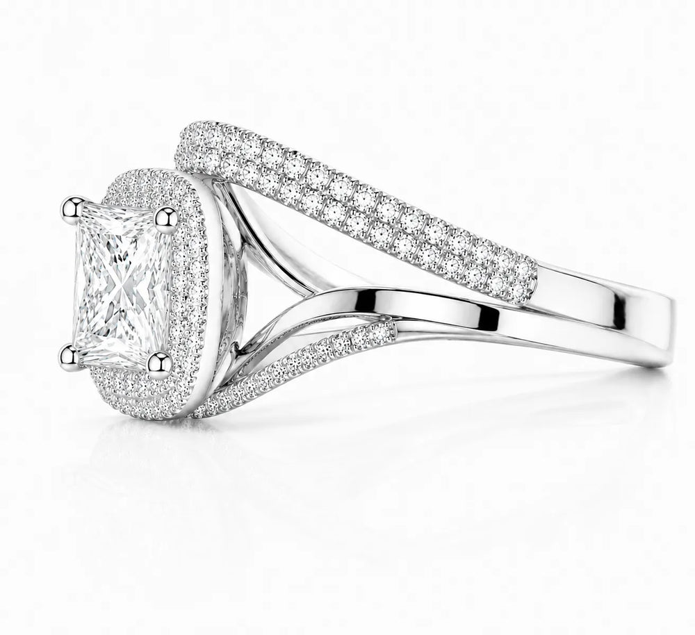 Oval Radiance Twist Engagement Ring