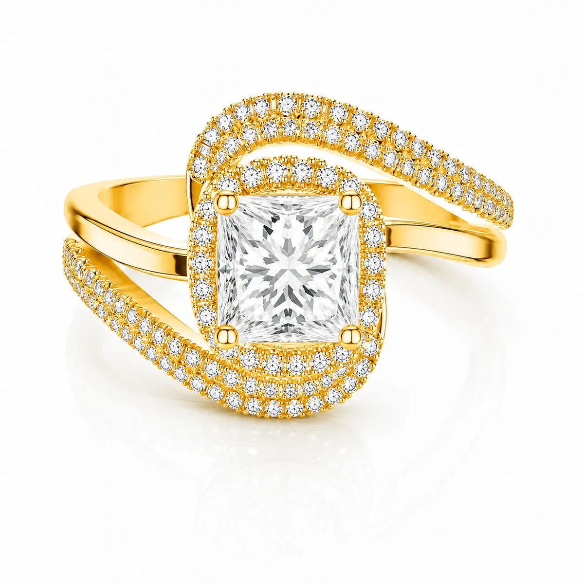 Oval Radiance Twist Engagement Ring