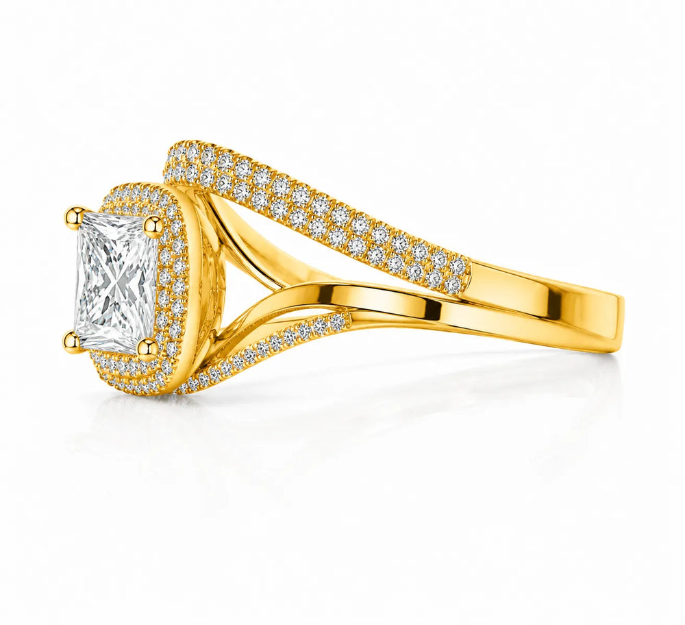 Oval Radiance Twist Engagement Ring