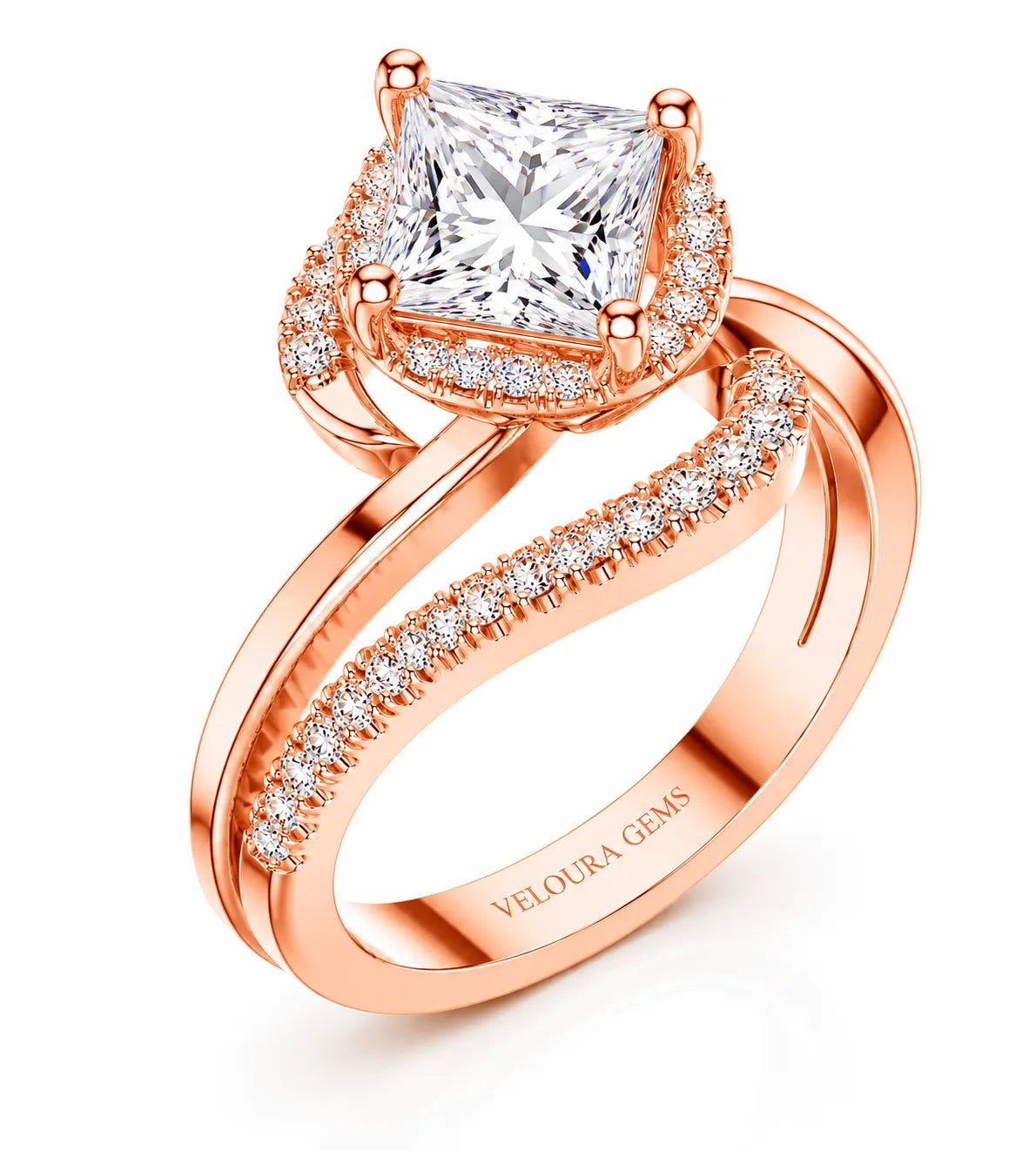Oval Radiance Twist Engagement Ring