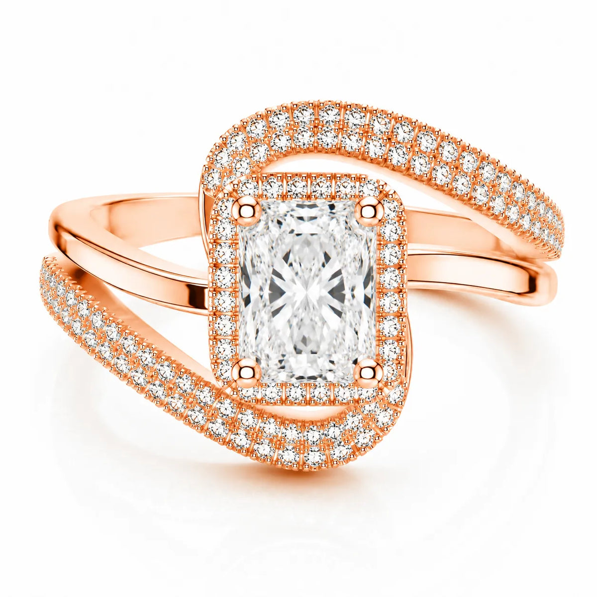Oval Radiance Twist Engagement Ring