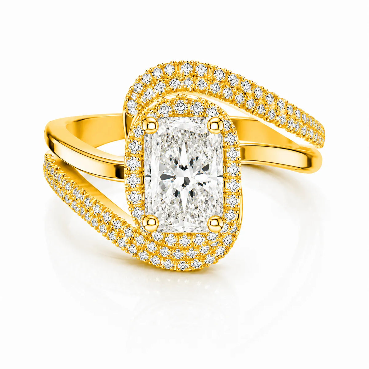 Oval Radiance Twist Engagement Ring